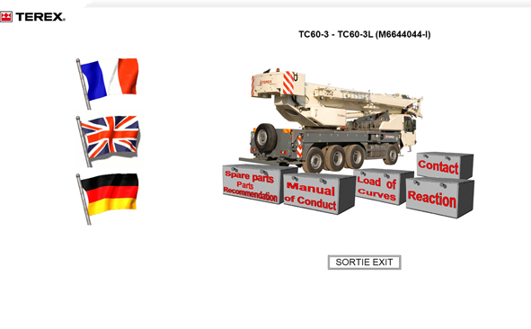 Terex Crane TC60-3, TC60-3L (M6644044-l), TC60, TC60L Parts Catalog Workshop Manual